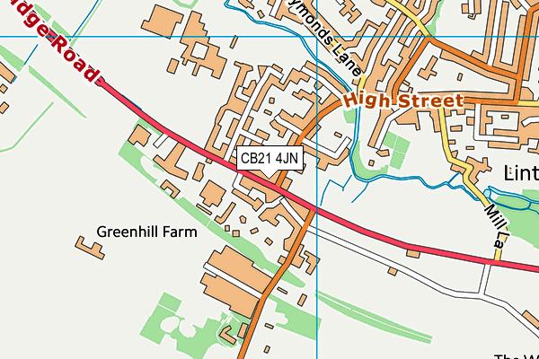 CB21 4JN map - OS VectorMap District (Ordnance Survey)