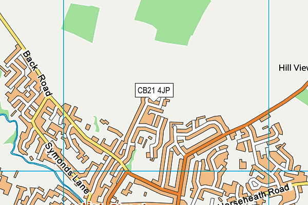 CB21 4JP map - OS VectorMap District (Ordnance Survey)