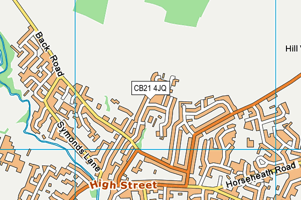 CB21 4JQ map - OS VectorMap District (Ordnance Survey)