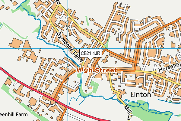 CB21 4JR map - OS VectorMap District (Ordnance Survey)