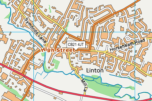 CB21 4JT map - OS VectorMap District (Ordnance Survey)