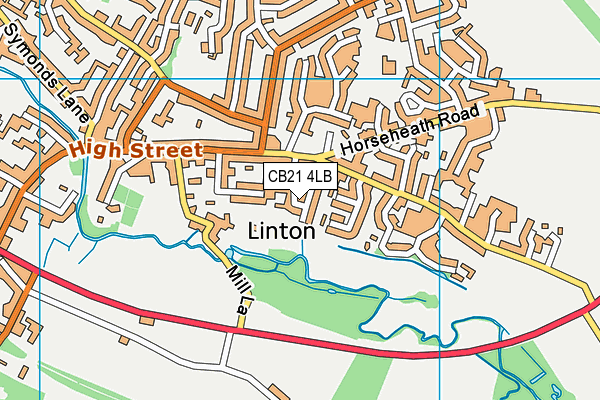 CB21 4LB map - OS VectorMap District (Ordnance Survey)