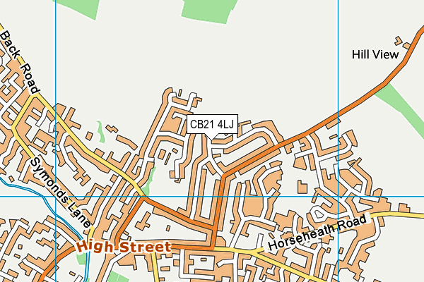 CB21 4LJ map - OS VectorMap District (Ordnance Survey)