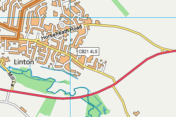 CB21 4LS map - OS VectorMap District (Ordnance Survey)