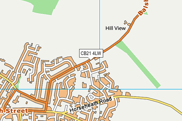 CB21 4LW map - OS VectorMap District (Ordnance Survey)