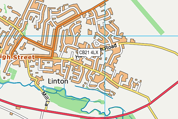 CB21 4LX map - OS VectorMap District (Ordnance Survey)