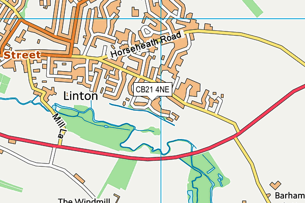 CB21 4NE map - OS VectorMap District (Ordnance Survey)