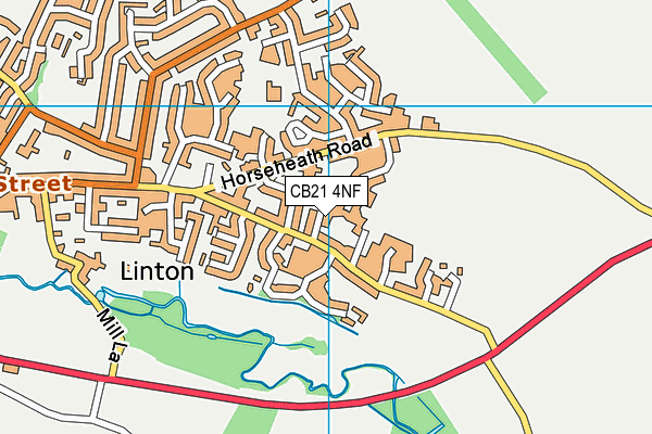 CB21 4NF map - OS VectorMap District (Ordnance Survey)