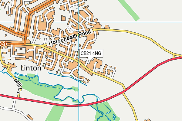 CB21 4NG map - OS VectorMap District (Ordnance Survey)