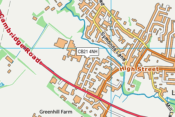 CB21 4NH map - OS VectorMap District (Ordnance Survey)