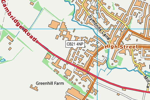 CB21 4NP map - OS VectorMap District (Ordnance Survey)