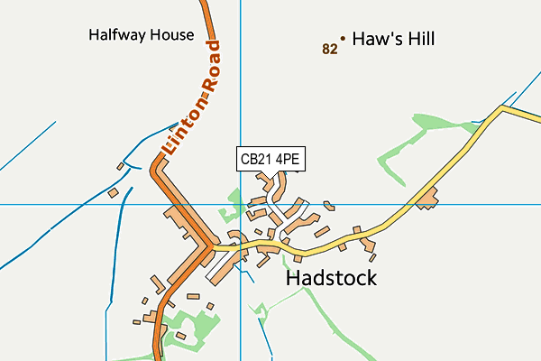 CB21 4PE map - OS VectorMap District (Ordnance Survey)