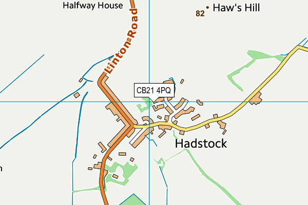 CB21 4PQ map - OS VectorMap District (Ordnance Survey)