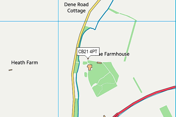 CB21 4PT map - OS VectorMap District (Ordnance Survey)