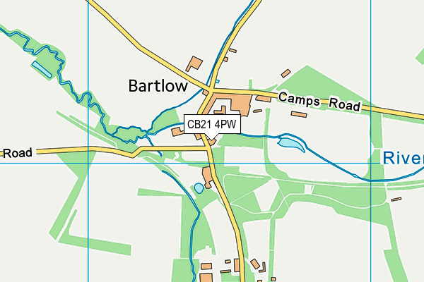 CB21 4PW map - OS VectorMap District (Ordnance Survey)