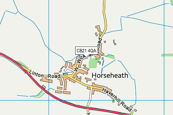 CB21 4QA map - OS VectorMap District (Ordnance Survey)