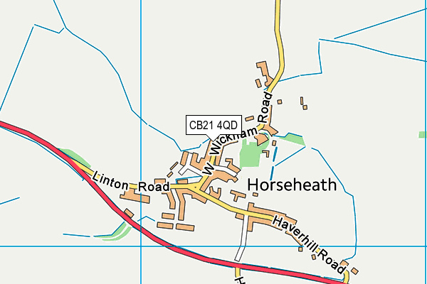 CB21 4QD map - OS VectorMap District (Ordnance Survey)