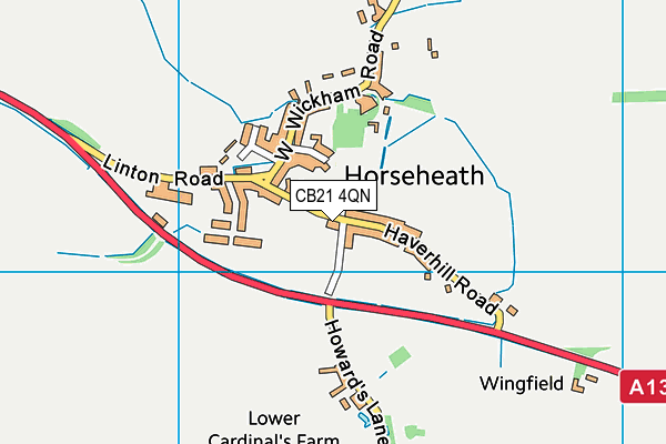 CB21 4QN map - OS VectorMap District (Ordnance Survey)