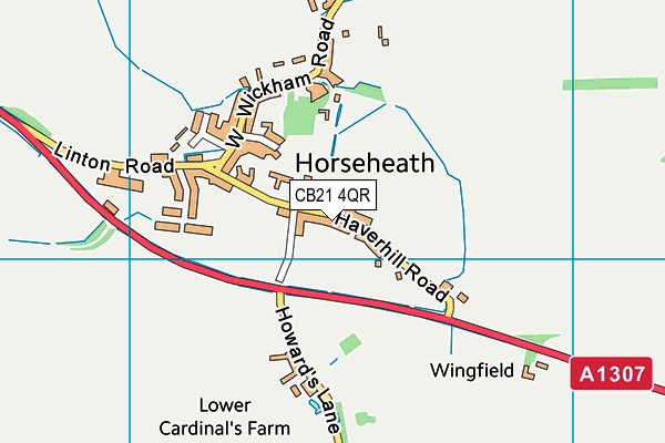 Horseheath Cricket Club map (CB21 4QR) - OS VectorMap District (Ordnance Survey)