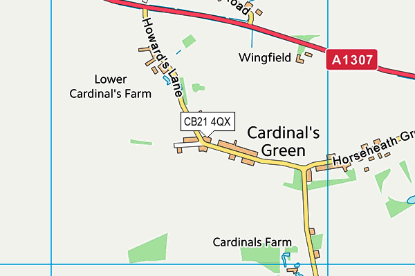 CB21 4QX map - OS VectorMap District (Ordnance Survey)