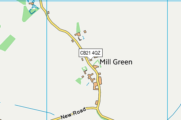 Mill Green Cricket Club map (CB21 4QZ) - OS VectorMap District (Ordnance Survey)