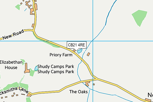 CB21 4RE map - OS VectorMap District (Ordnance Survey)