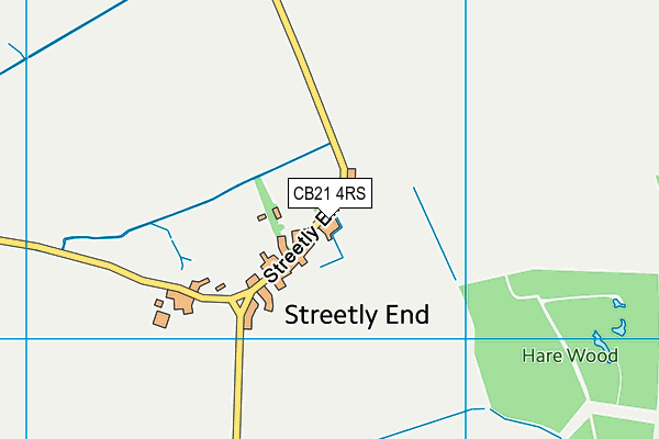 CB21 4RS map - OS VectorMap District (Ordnance Survey)