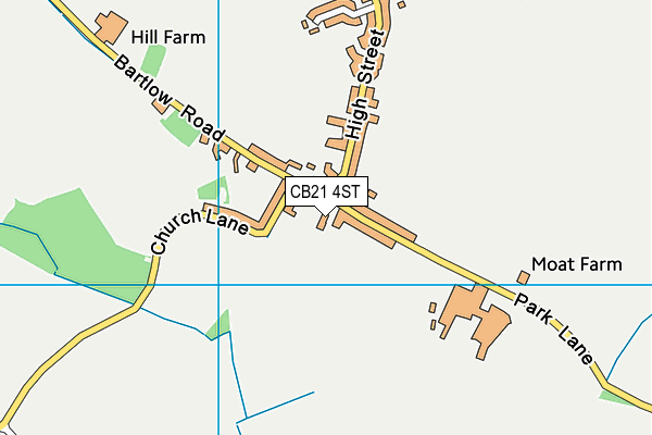 CB21 4ST map - OS VectorMap District (Ordnance Survey)