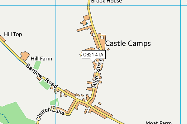 CB21 4TA map - OS VectorMap District (Ordnance Survey)