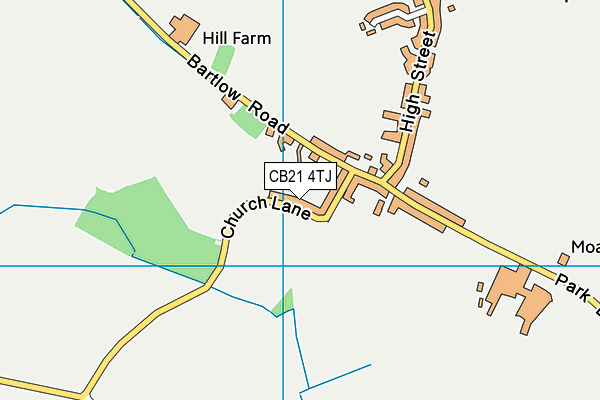 CB21 4TJ map - OS VectorMap District (Ordnance Survey)