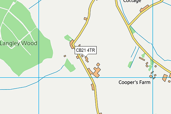 CB21 4TR map - OS VectorMap District (Ordnance Survey)