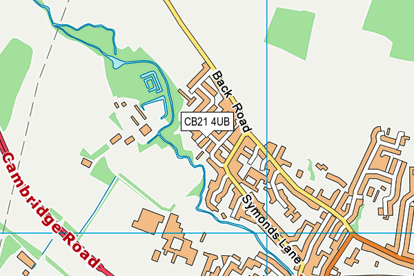 CB21 4UB map - OS VectorMap District (Ordnance Survey)