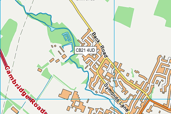 CB21 4UD map - OS VectorMap District (Ordnance Survey)