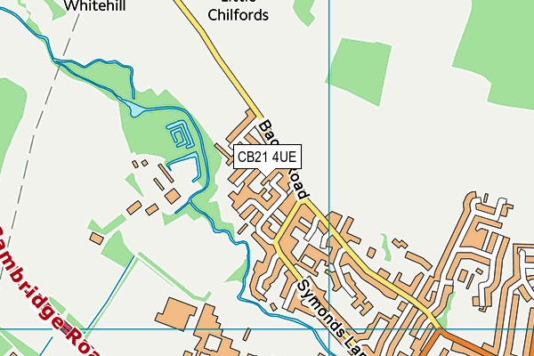 CB21 4UE map - OS VectorMap District (Ordnance Survey)