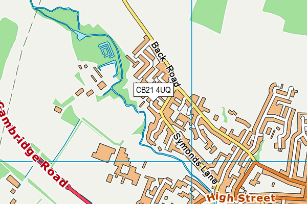 CB21 4UQ map - OS VectorMap District (Ordnance Survey)