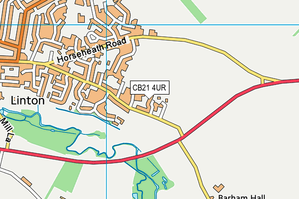 CB21 4UR map - OS VectorMap District (Ordnance Survey)