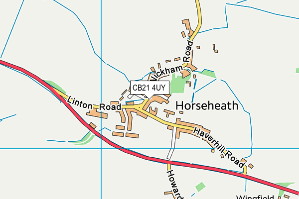 CB21 4UY map - OS VectorMap District (Ordnance Survey)