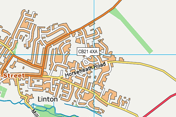 CB21 4XA map - OS VectorMap District (Ordnance Survey)