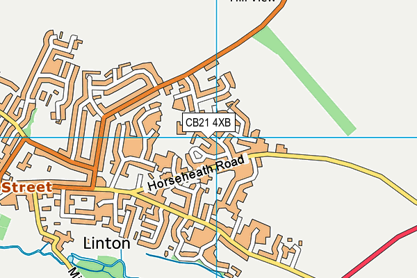 CB21 4XB map - OS VectorMap District (Ordnance Survey)