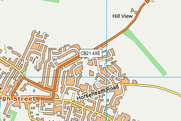 CB21 4XE map - OS VectorMap District (Ordnance Survey)