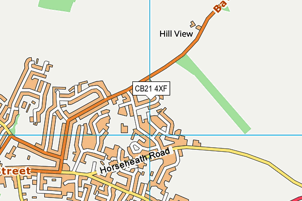 CB21 4XF map - OS VectorMap District (Ordnance Survey)