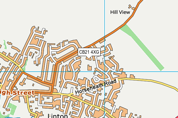 CB21 4XG map - OS VectorMap District (Ordnance Survey)