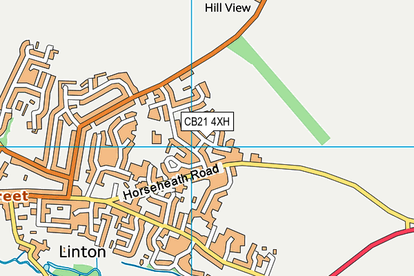 CB21 4XH map - OS VectorMap District (Ordnance Survey)