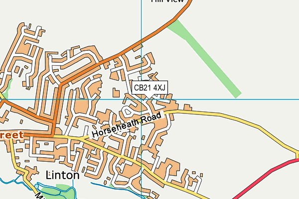 CB21 4XJ map - OS VectorMap District (Ordnance Survey)