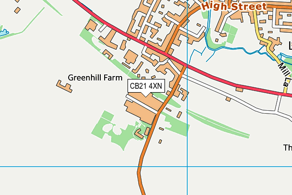 CB21 4XN map - OS VectorMap District (Ordnance Survey)