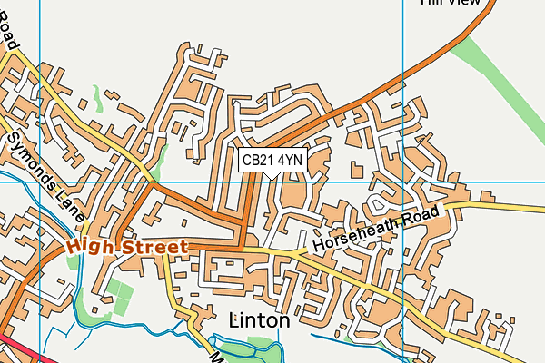 CB21 4YN map - OS VectorMap District (Ordnance Survey)