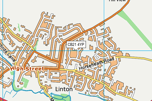 CB21 4YP map - OS VectorMap District (Ordnance Survey)