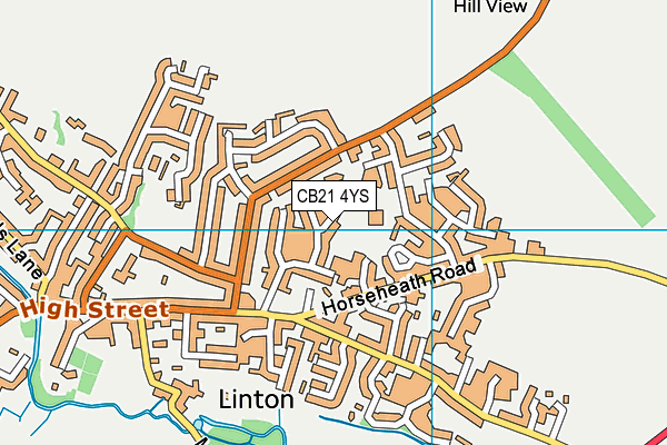 CB21 4YS map - OS VectorMap District (Ordnance Survey)