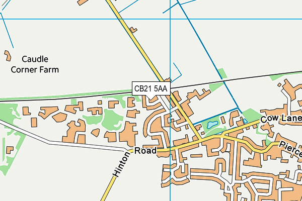 CB21 5AA map - OS VectorMap District (Ordnance Survey)