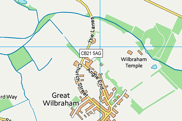 CB21 5AG map - OS VectorMap District (Ordnance Survey)